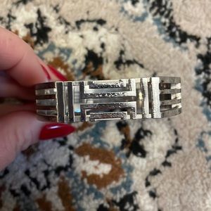 Silver Tory Burch Fitbit holder bracelet missing Fitbit holder door